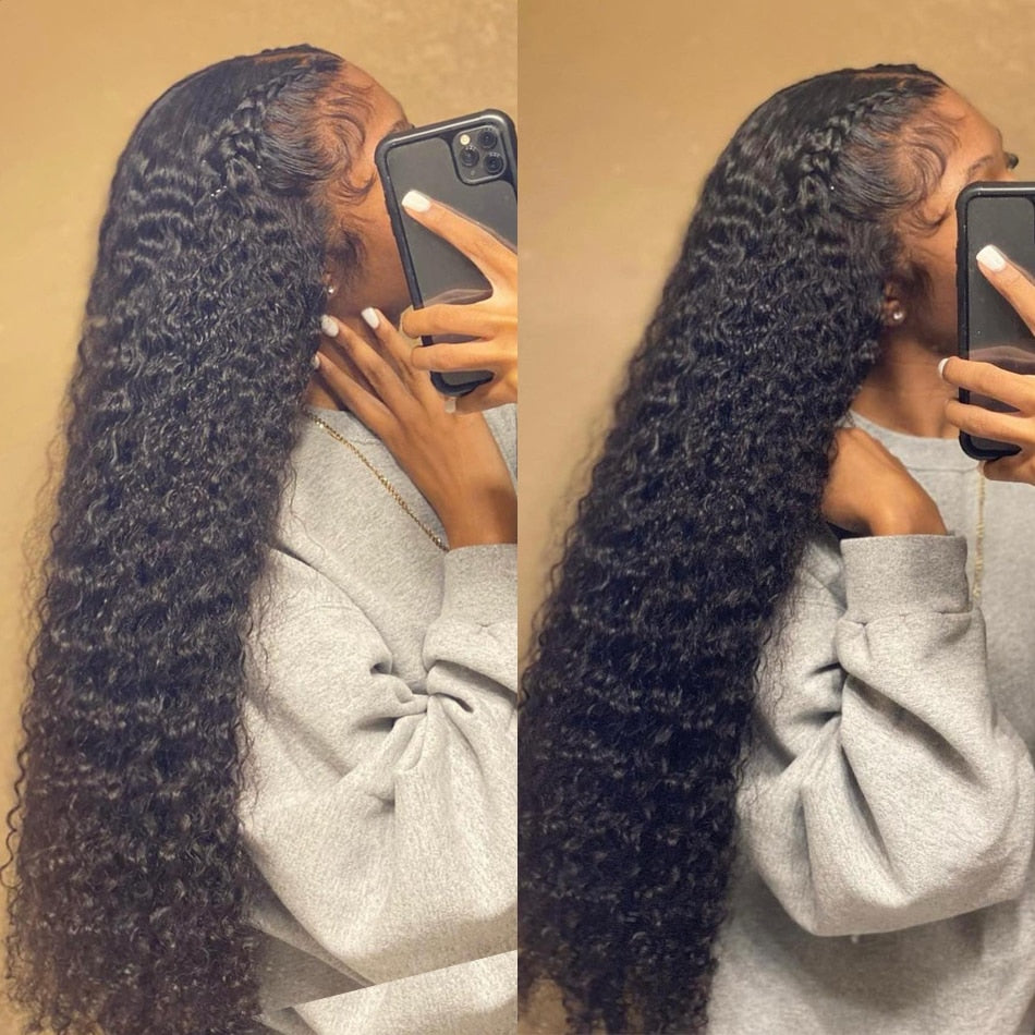 HD Lace Front Wigs Human Hair Water Wave HD Wet and Wavy Lace Front Wigs for Black Women 13x4 Curly Lace Frontal Wigs Human Hair Pre Plucked with