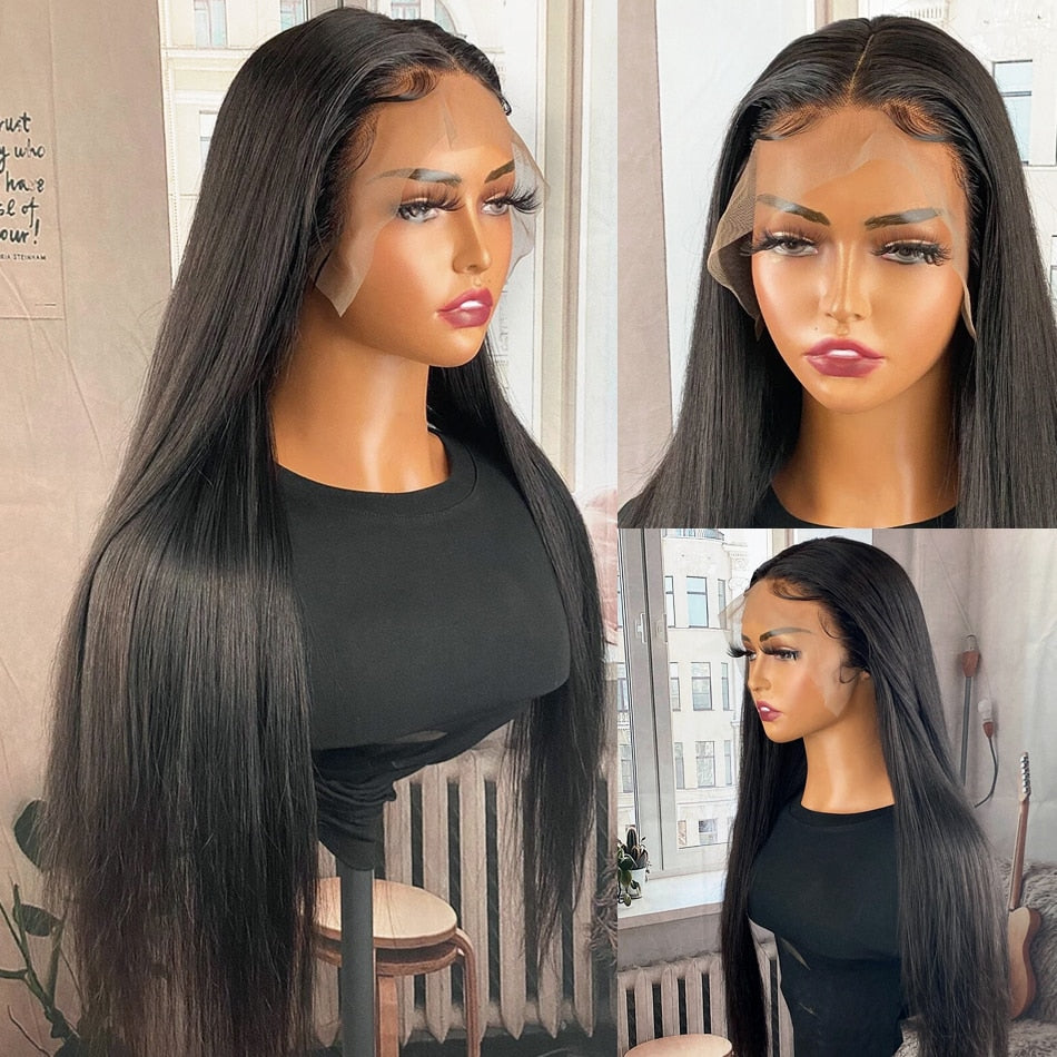 32inch Long Bone Straight 13x6 Lace Front Human Hair|4x4 Lace Closure Wig For Women