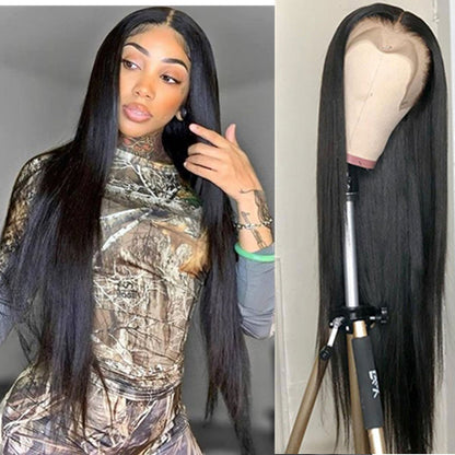 99J Burgundy Straight HD Transparent Human Hair Lace Front Wig For Women