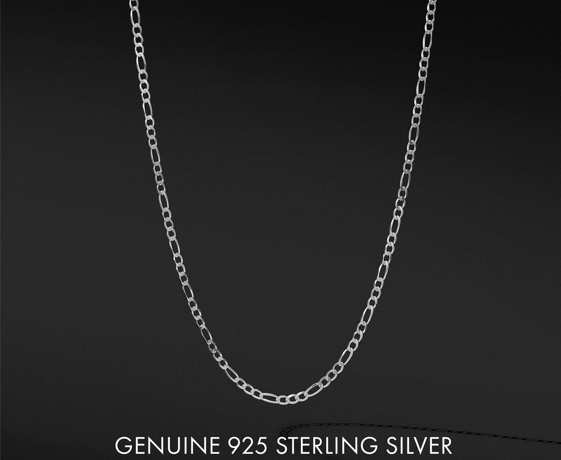 Solid 925 Sterling Silver 6MM Figaro Link Chain Necklaces
