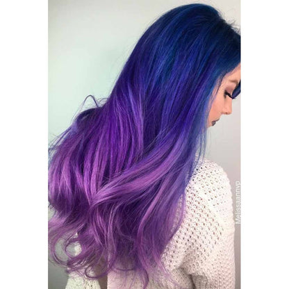 Long Straight Black-Blue-Purple Wigs