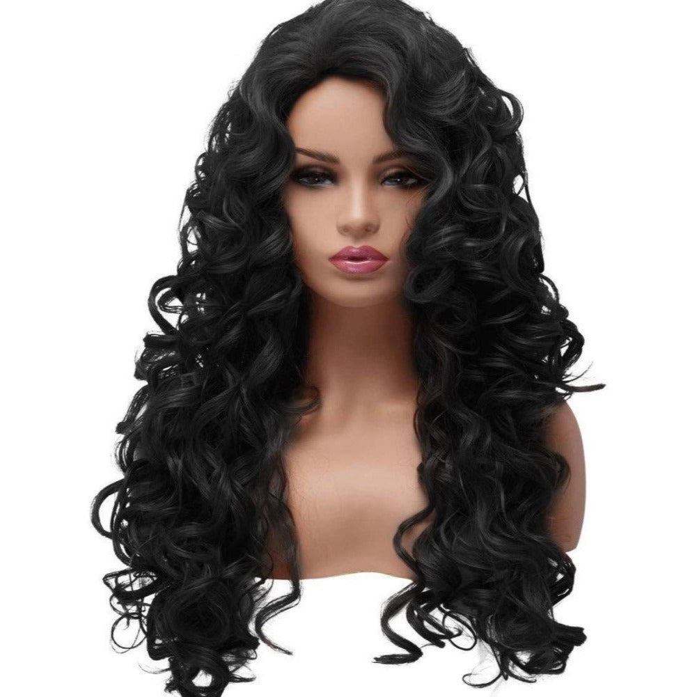 Long Wavy Curly Chestnut Brown/Black Wig