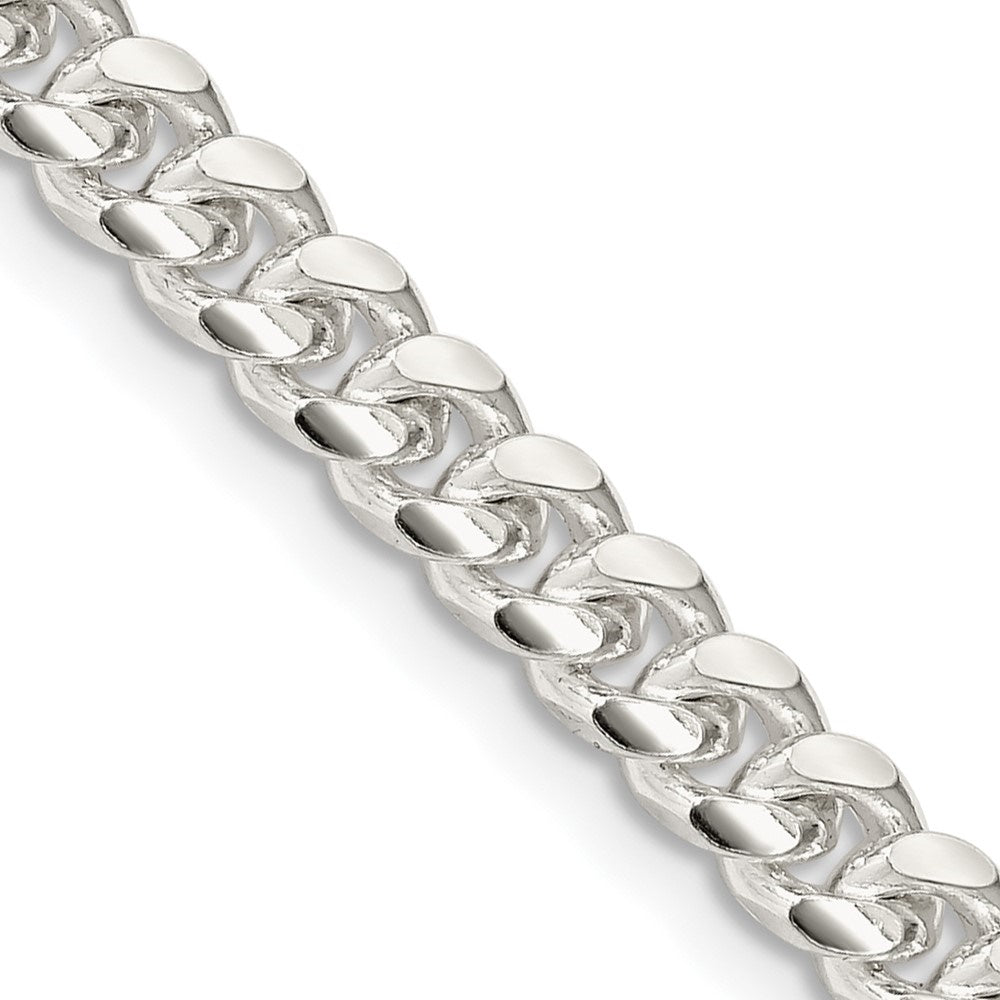 925 Sterling Silver 5mm Domed Diamond-cut Curb Chain-Men Fine Silver Jewelry