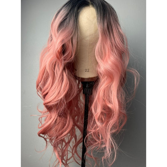 Pink Wigs,Pastel Pink Wig,Long Wavy Hair Wigs,Wigs For Women,Cosplay Wig,Drag Wig