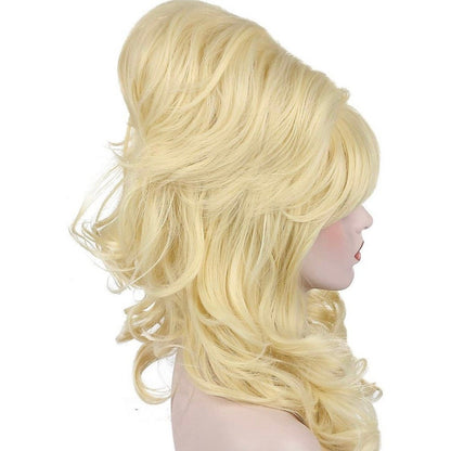 60’s Blonde Long Curly Wavy Beehive Wig DRAGQUEEN -WOMEN