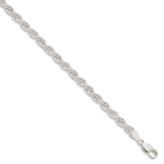 Men Women Real 925 Sterling Silver 5mm Solid Rope Bracelet