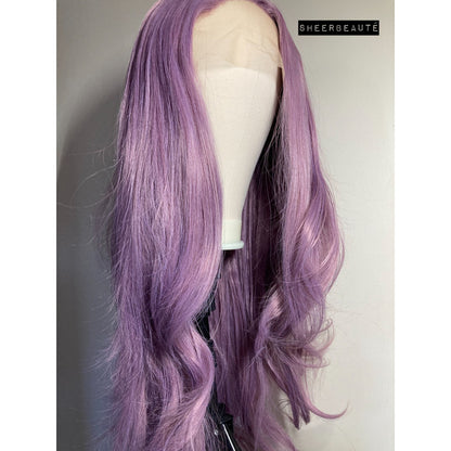 Long Purple Wavy Lace Front Wig