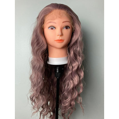 Curly Ash Pink Wig,Dark Pink Wig,Ash Pink Lace Wig,Pastel Pink Wig,Lace Front Pink Wig,Long Lace Front Wig For Women,Drag Wigs,Cosplay Wig