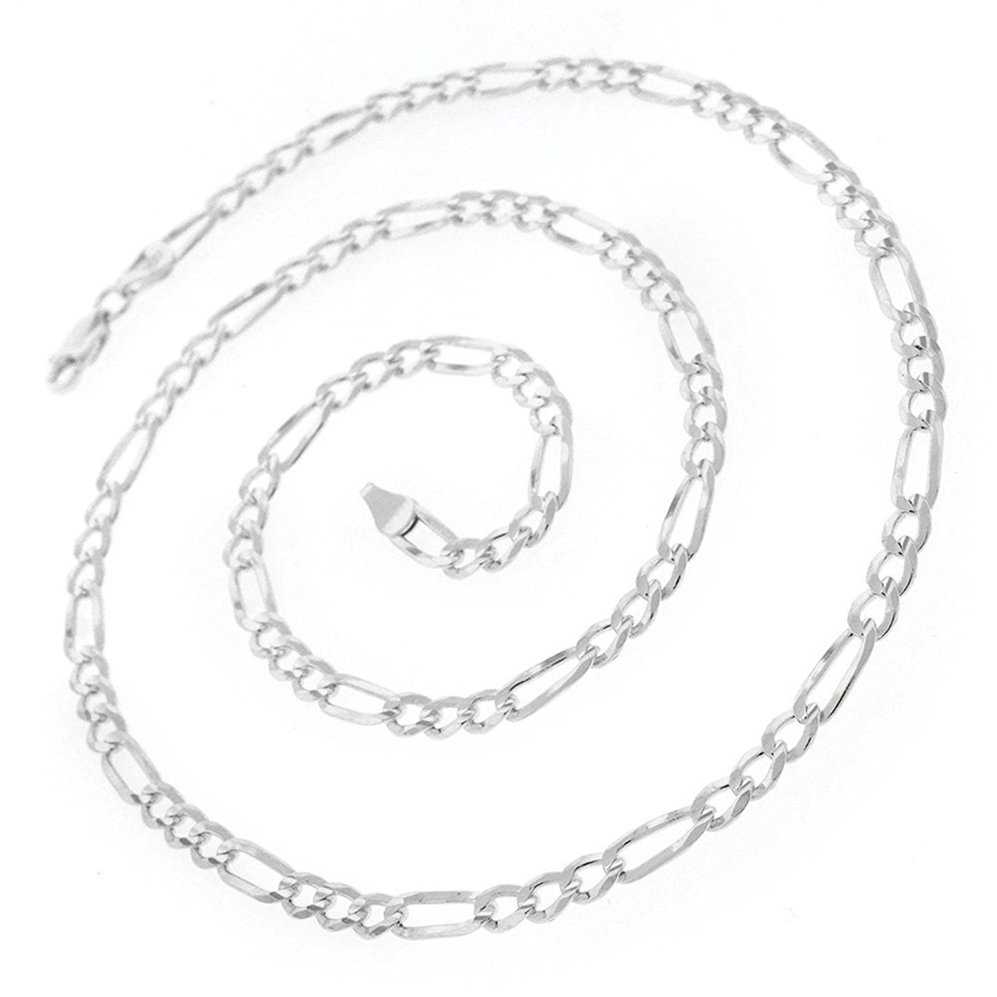 Authentic Solid Sterling Silver 4MM Figaro Link Chain|.925 Sterling Silver