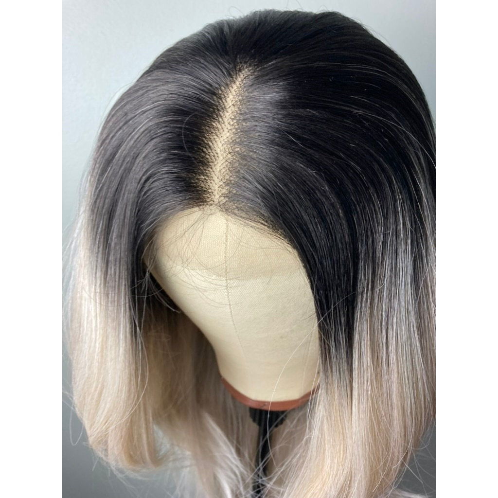 Blonde Wigs With Black Roots ,Lace Front Wigs