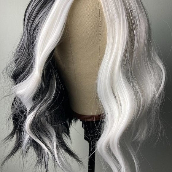 Cruella Wig Hairstyles White Black Hair Wig Sheer Beaut Jewelry