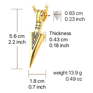 Gold Arrow 316 Stainless Steel Pendant Necklace
