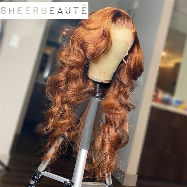 Ginger Body Wave  Brazilian Human Hair Transparent Lace WIg