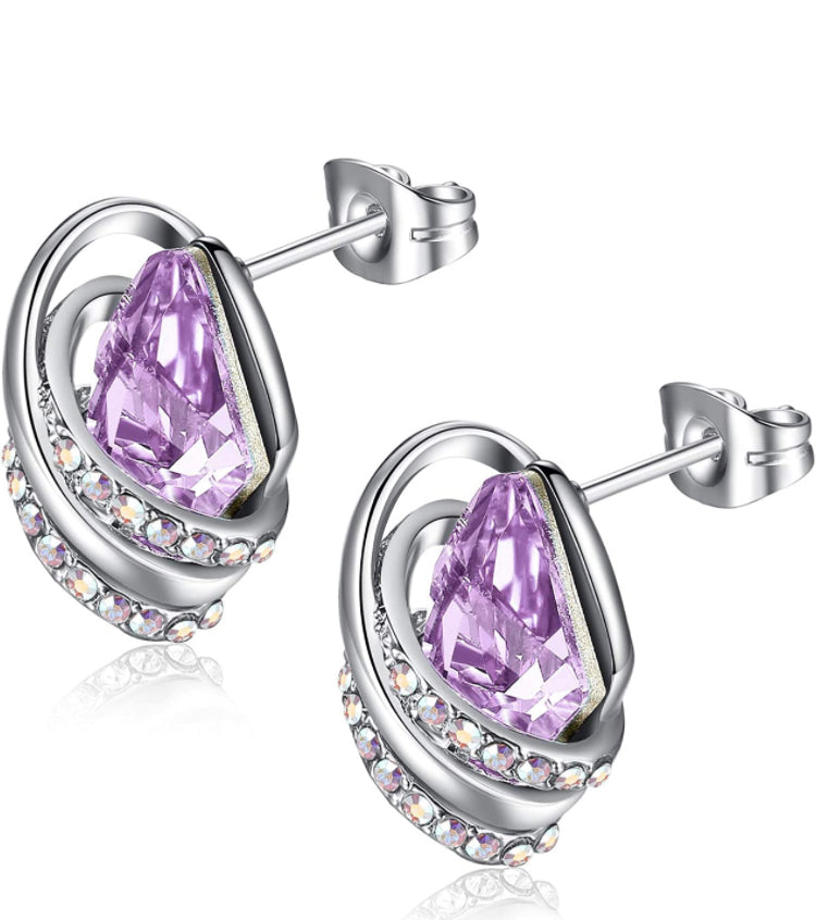 June Birthstone-Alexandrite Light Purple Earrings