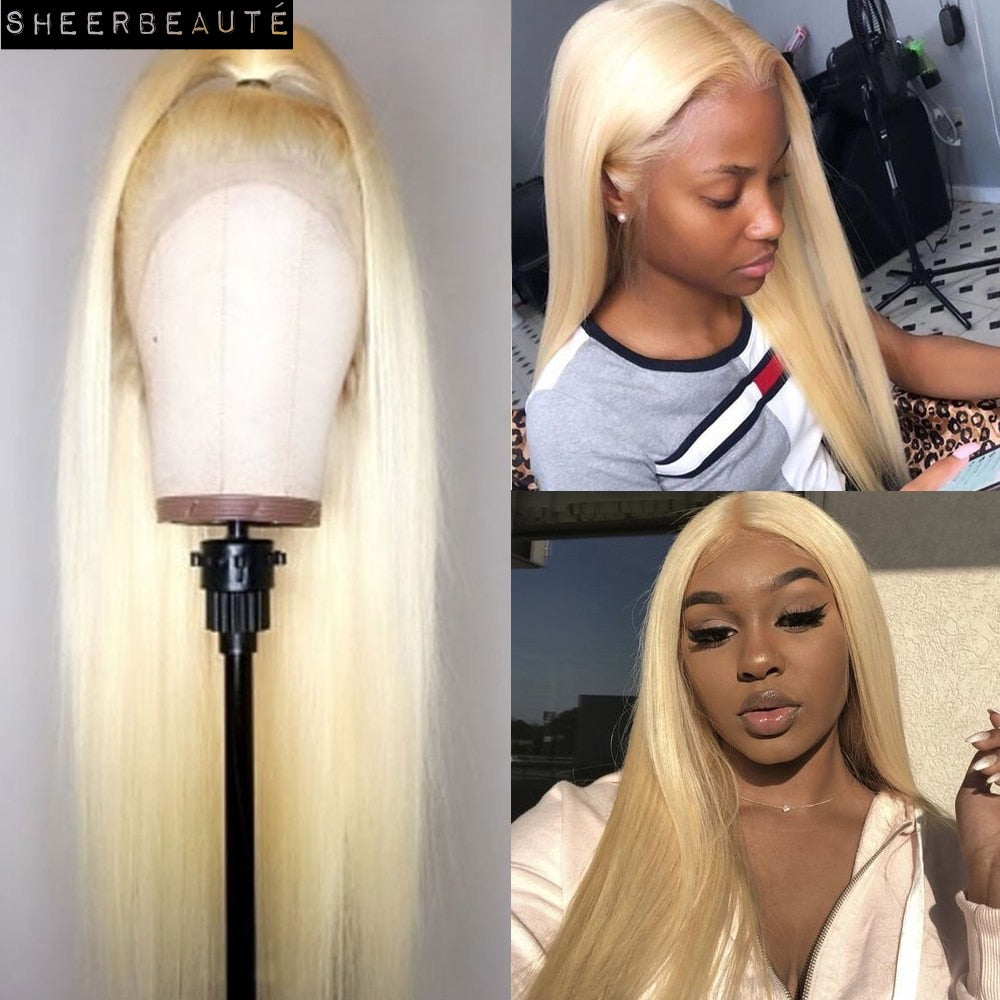 42inch Long Straight 613 13x4 Lace Front Human Hair Wigs