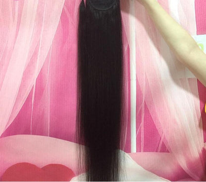 Straight Ponytail Brazilian Human Remy Hair |Long Ponytail Clip Ins 30 Inches