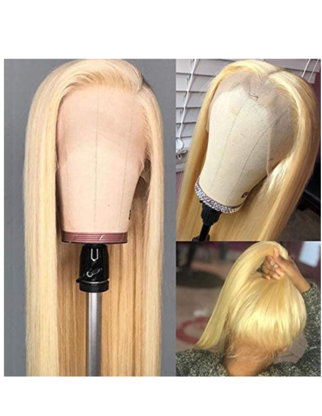 Long Straight 613 Blonde-Peruvian Human Hair Lace Front Hair Wigs