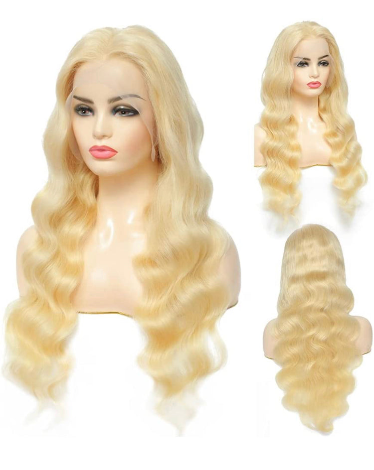 613 Transparent Blonde Lace Frontal Body Wave Human Hair Wigs