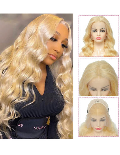 613 Transparent Blonde Lace Frontal Body Wave Human Hair Wigs