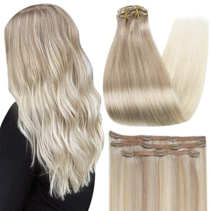 Ombre Color Human Hair Extensions 50 Grams Clip In Hair