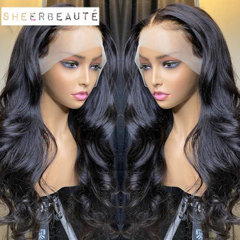 28inch Long Honey Blonde Body Wave Human Hair Lace Front Wigs