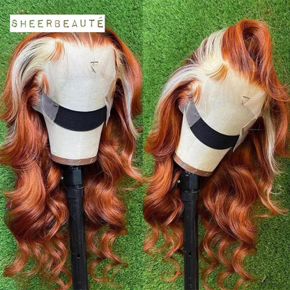 HD Lace Long Body Wave  Highlight Ginger 613 Blonde Human Hair Wig| Natural Hairline