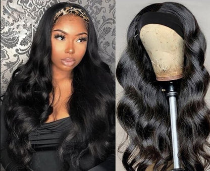 Brazilian Body Wave Headband Wig Human Hair Scarf Wig For Women