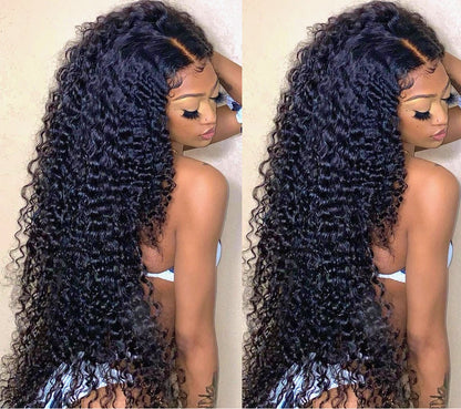30 Inch Long HD Transparent Deep Wave Lace Frontal Wig