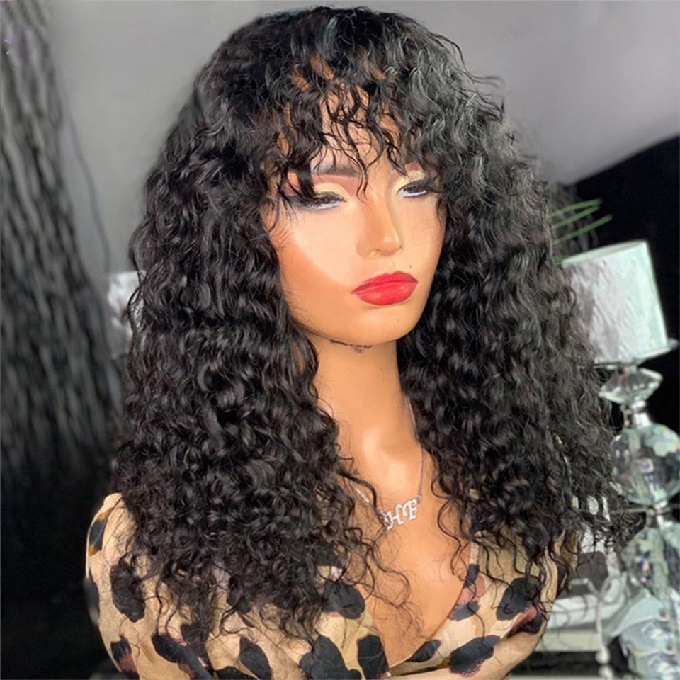 Water Wave Glueless None Lace Front Human Hair Wigs For Women