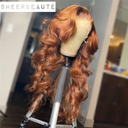 Ginger Body Wave  Brazilian Human Hair Transparent Lace WIg