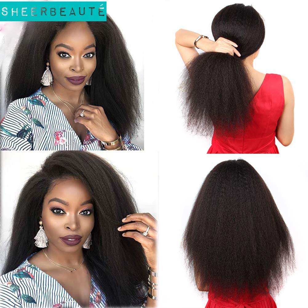 Yaki Human hair /straight lace front wig /hairstyles for black women 