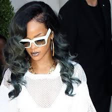 Ombre Green Long Loose Wave Lace Front Wigs