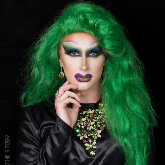 Green Long Middle Part Hair Wig