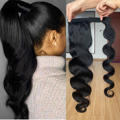Brazilian Body Wave Pony Tail Clip In Extensions 120g