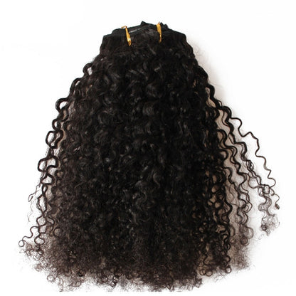 Afro Kinky Curly Clip In Brazilian Human Hair 3B 3C Extensions