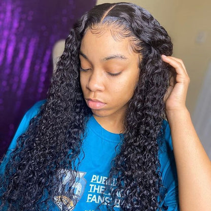 30Inch Deep Water Wave Transparent Lace Wig|13x4 Curly Human Hair Wigs