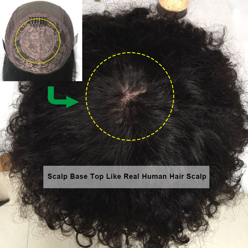 Black -Bob Curly Remy Brazilian Human Hair Wigs With Bangs