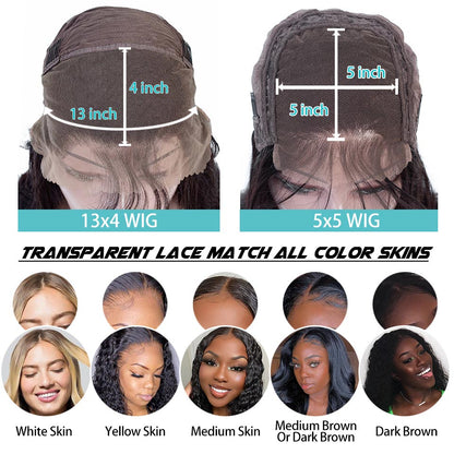 30 Inch Straight HD Transparent Lace Frontal Wigs