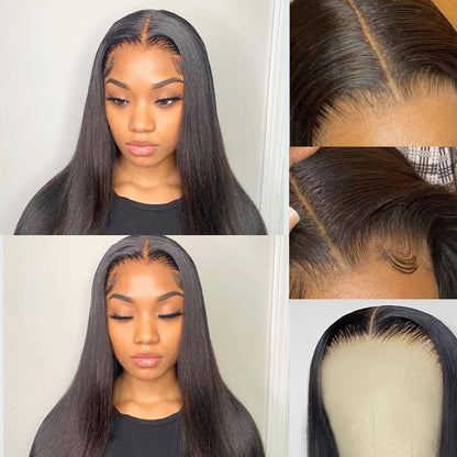30 40 Inch Brazilian Natural Hd Glueless Full Transparent 13x4 Lace Frontal Wig