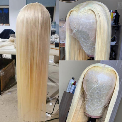 30Inch Long Bone Straight 613 Color Lace Frontal Human Hair Wig|Bob Hair Wig