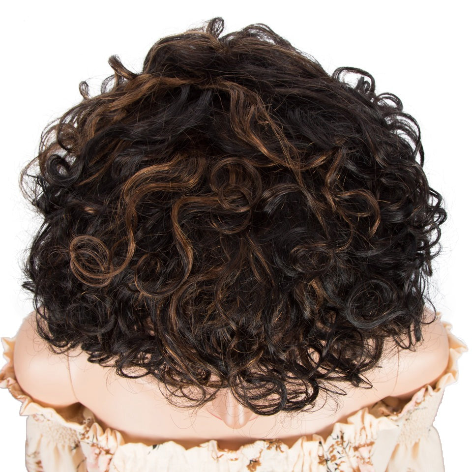 Jerry Curl Short Bob Ombre Colored Human Hair Wigs
