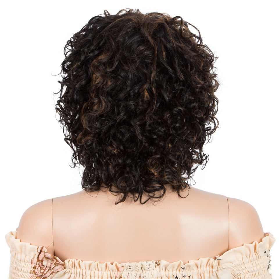 Jerry Curl Short Bob Ombre Colored Human Hair Wigs