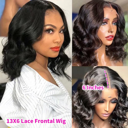 Short Bob Body Wave 13x6 Lace Frontal Human Hair |13x4 Closure Wig