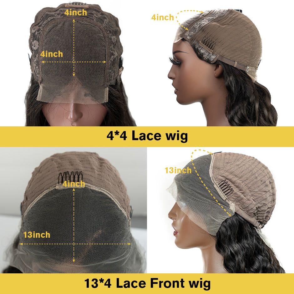 Short Bob  13x4 Deep Wave  Transparent Lace Frontal Closure Human Hair Wig