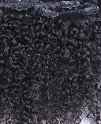Afro Kinky Curly Clip In Brazilian Human Hair 3B 3C Extensions
