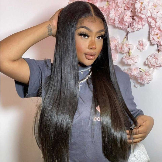 30 Inch Long Straight HD Transparent  5x5 Lace Frontal Wigs