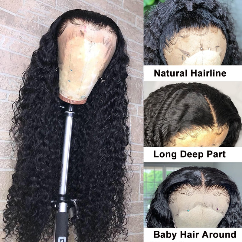 Long Deep Wave Lace Frontal Human Hair Wig