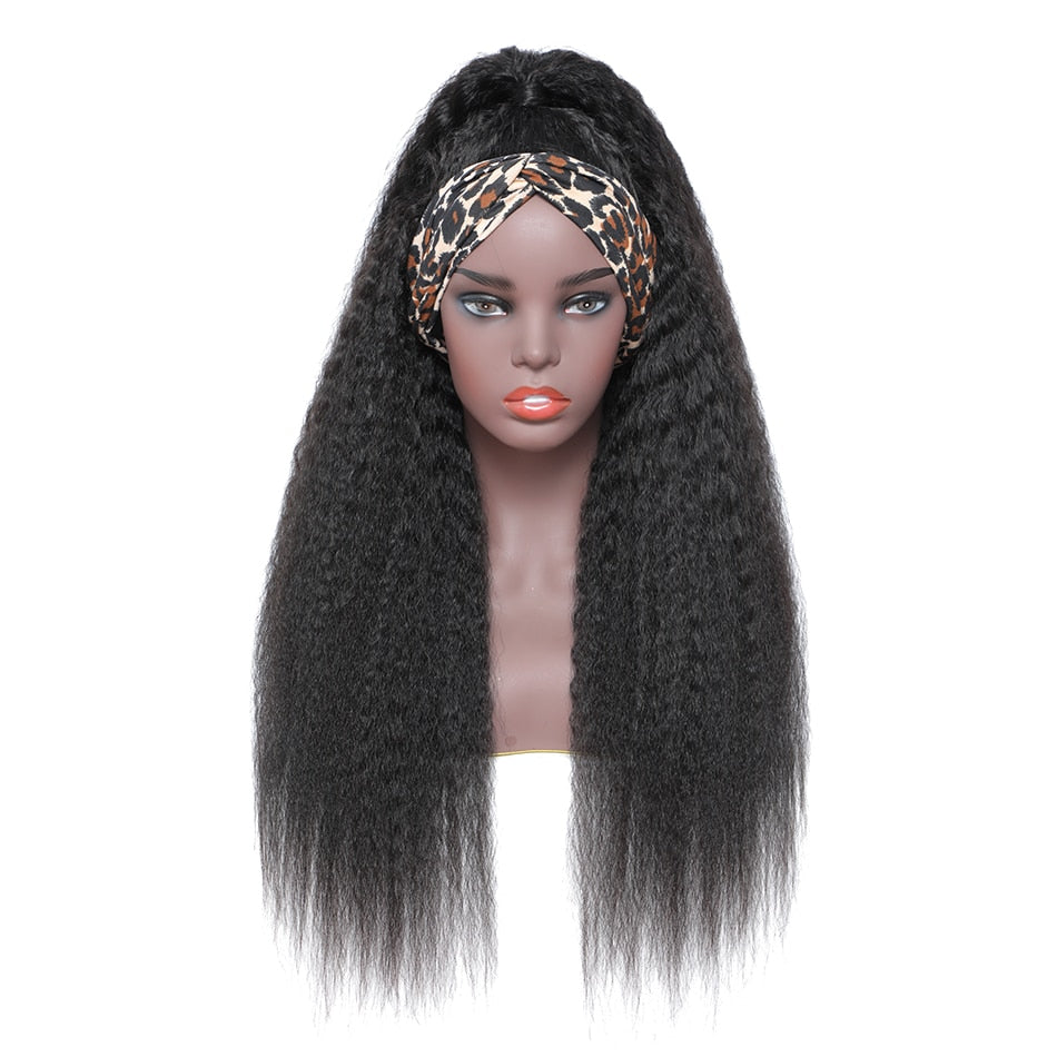 Yaki Kinky Straight Headband Human Hair Wig
