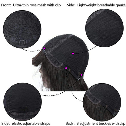Long Straight Bob Human Hair Wig With Fringe Bangs|34inch Long Hairstyles
