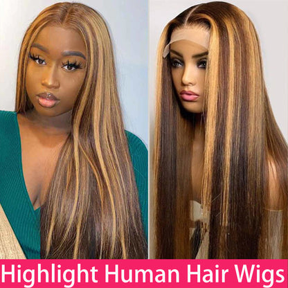 13x4 Ombre Straight Blonde Colored Lace Front Human Hair Wig|30inch